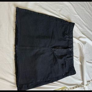 Black denim skirt